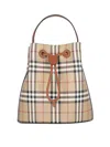 Burberry Small Tb Vintage Check Bucket Bag In Beige