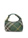 Burberry Embroidered Nylon Mini Peg Handbag In Green