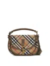 Burberry Small Messenger Check Shoulder Bag In Grey