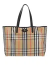 Burberry Tote Highlands M Camel Cuadros In Sand