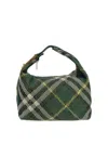 Burberry Embroidered Nylon Mini Peg Handbag In Green