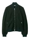 Burberry Stand Up-collar Quilted Bomber Jacket In Dark Green