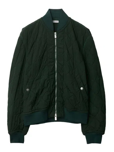 Burberry Bomber In Dark Green