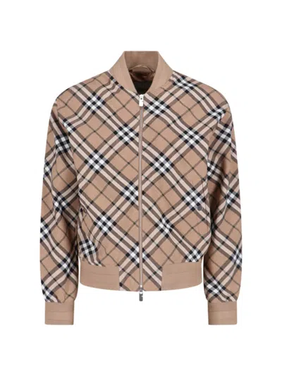 Burberry Linden Check Wool Blend Harrington Jacket In Linden Ip Check