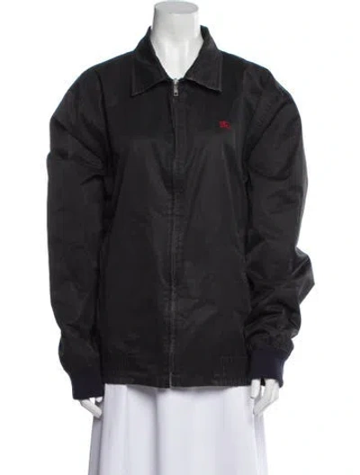 Pre-owned Burberry Bomber Jacket In Black