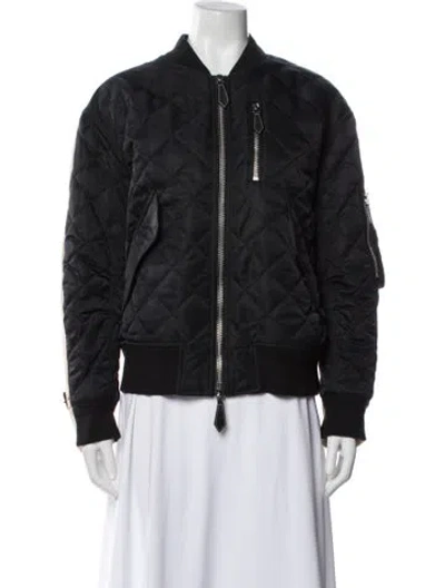 Pre-owned Burberry Bomber Jacket In Black