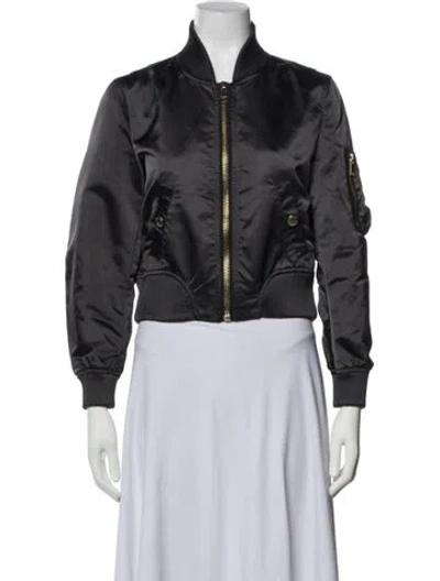 Pre-owned Burberry Bomber Jacket In Black