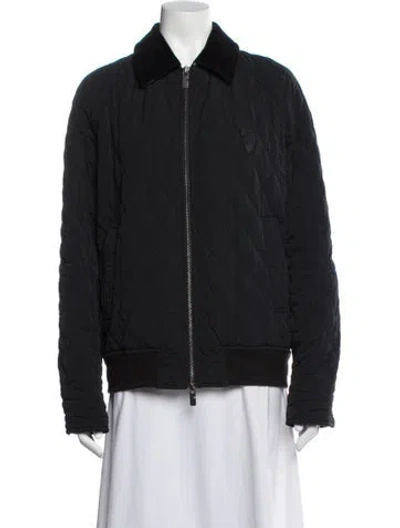 Pre-owned Burberry Bomber Jacket In Black/blue