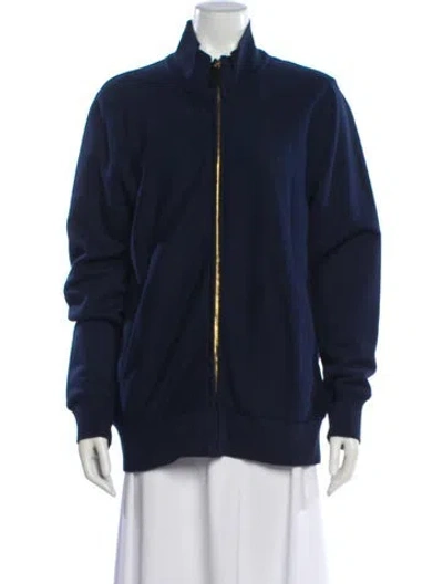 Pre-owned Burberry Bomber Jacket In Blue