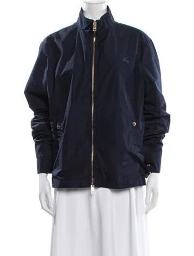 Pre-owned Burberry Bomber Jacket In Blue