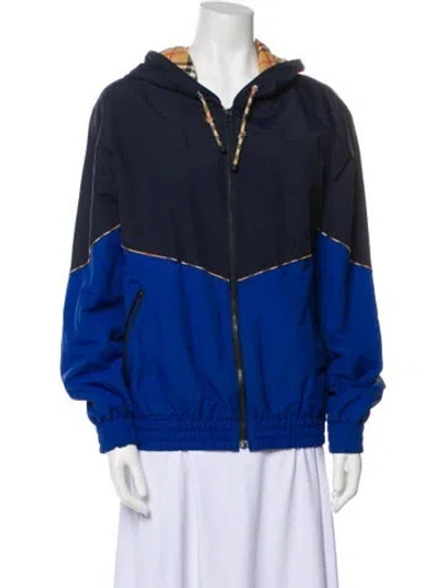 Pre-owned Burberry Bomber Jacket In Blue