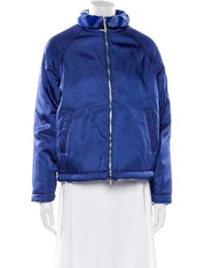 Pre-owned Burberry Bomber Jacket In Blue