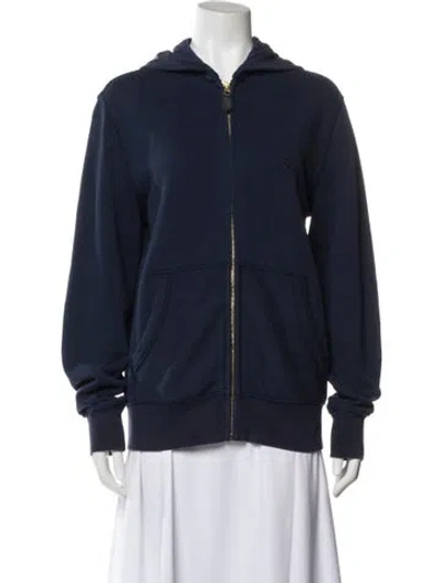 Pre-owned Burberry Bomber Jacket In Blue