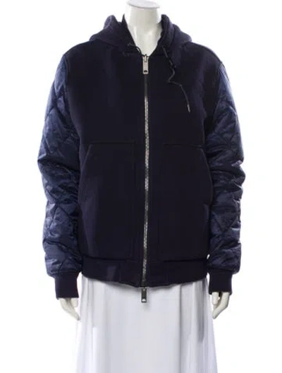 Pre-owned Burberry Bomber Jacket In Blue