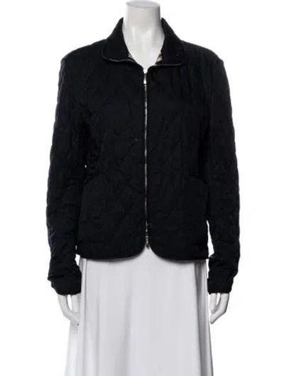 Pre-owned Burberry Bomber Jacket In Blue