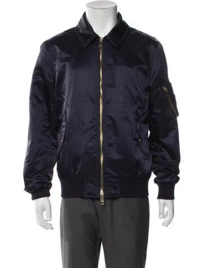 Pre-owned Burberry Bomber Jacket In Blue