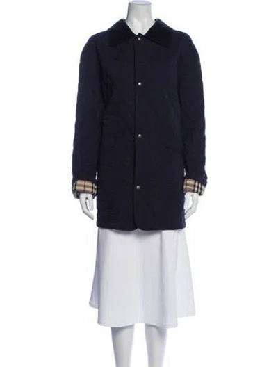 Pre-owned Burberry Bomber Jacket In Blue