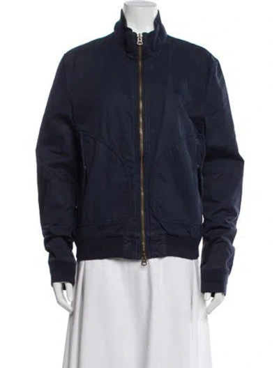 Pre-owned Burberry Bomber Jacket In Blue
