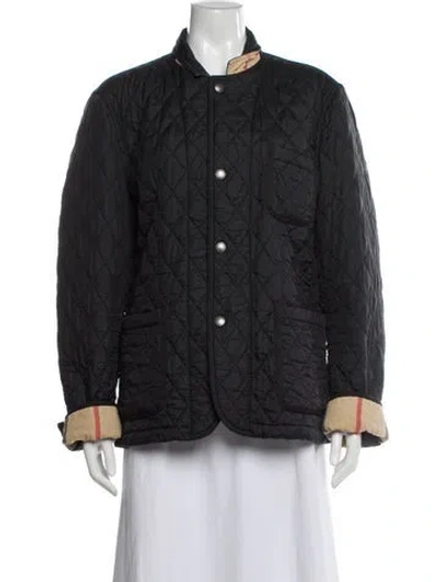 Pre-owned Burberry Bomber Jacket In Blue