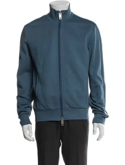 Pre-owned Burberry Bomber Jacket In Blue