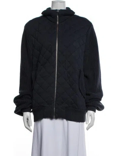 Pre-owned Burberry Bomber Jacket In Blue