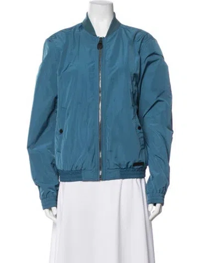 Pre-owned Burberry Bomber Jacket In Blue