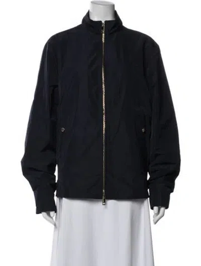 Pre-owned Burberry Bomber Jacket In Blue