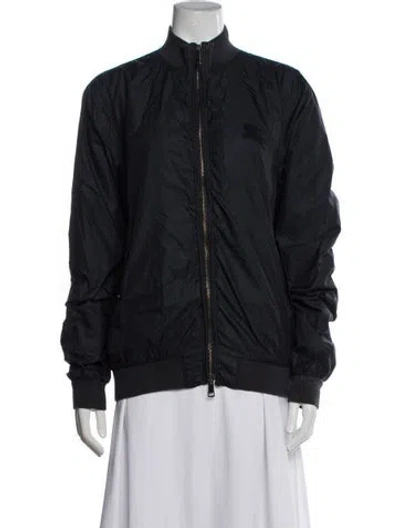 Pre-owned Burberry Bomber Jacket In Blue