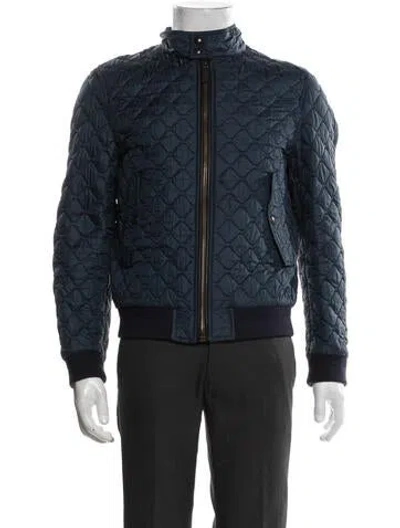 Pre-owned Burberry Bomber Jacket In Blue