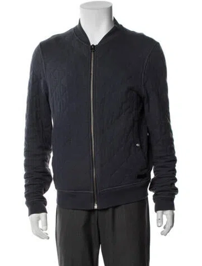 Pre-owned Burberry Bomber Jacket In Blue