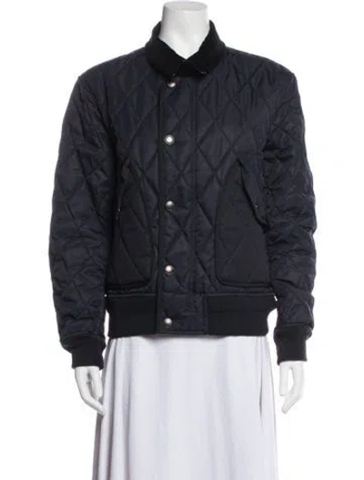 Pre-owned Burberry Bomber Jacket In Blue