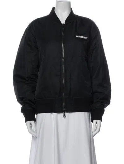 Pre-owned Burberry Bomber Jacket In Blue