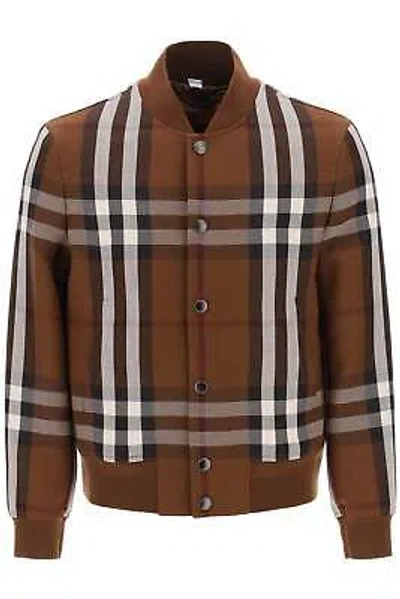 Pre-owned Burberry Bomber Jacket  Check 8070611 Brown Sz.48 A9011