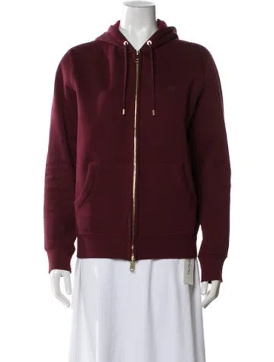 Pre-owned Burberry Bomber Jacket In Burgundy