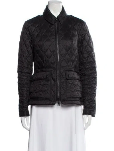 Pre-owned Burberry Bomber Jacket In Gray