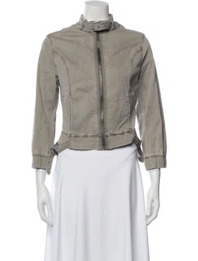 Pre-owned Burberry Bomber Jacket In Gray