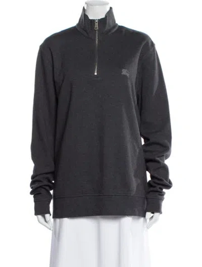 Pre-owned Burberry Bomber Jacket In Gray