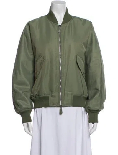 Pre-owned Burberry Bomber Jacket In Green