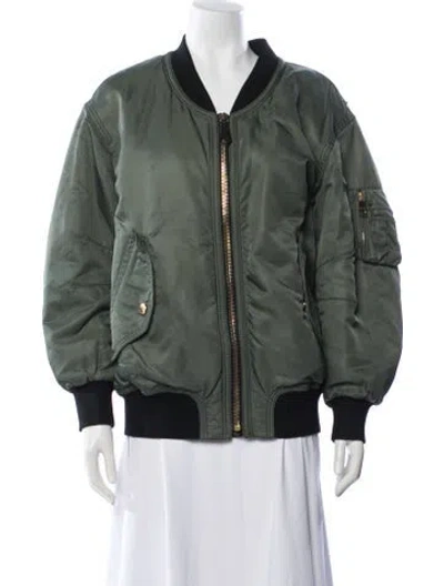 Pre-owned Burberry Bomber Jacket In Green