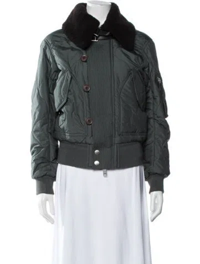 Pre-owned Burberry Bomber Jacket In Green