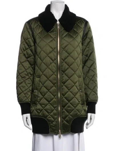 Pre-owned Burberry Bomber Jacket In Green