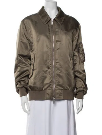 Pre-owned Burberry Bomber Jacket In Green