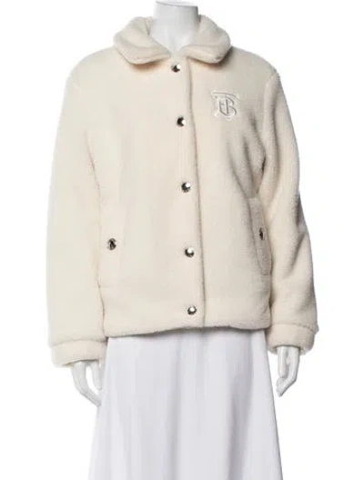 Pre-owned Burberry Bomber Jacket In Neutrals