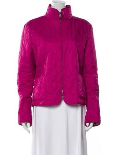 Pre-owned Burberry Bomber Jacket In Pink
