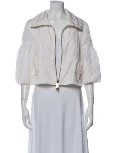 Pre-owned Burberry Bomber Jacket In White
