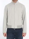 Burberry Logo Jacquard Bomber Jacket In Grey