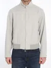 Burberry Logo Jacquard Bomber Jacket In Grey