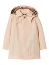 Burberry Light Pink Car Coat In Cotton And Nylon In Pink