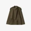 Burberry Cotton Cape With Traditional Check Lining