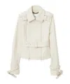 Burberry Bonded Cotton Trench Jacket In White